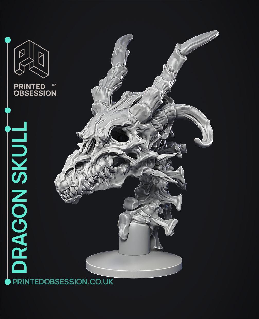 Dragon Skull - closed jaw - Halloween Decoration 3d model