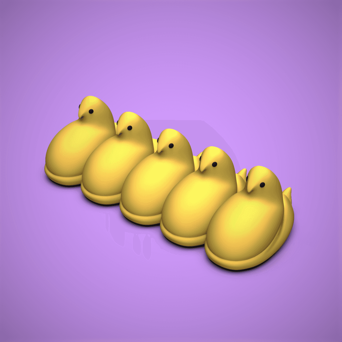 Peeps Row -Marshmallow Candy 3d model