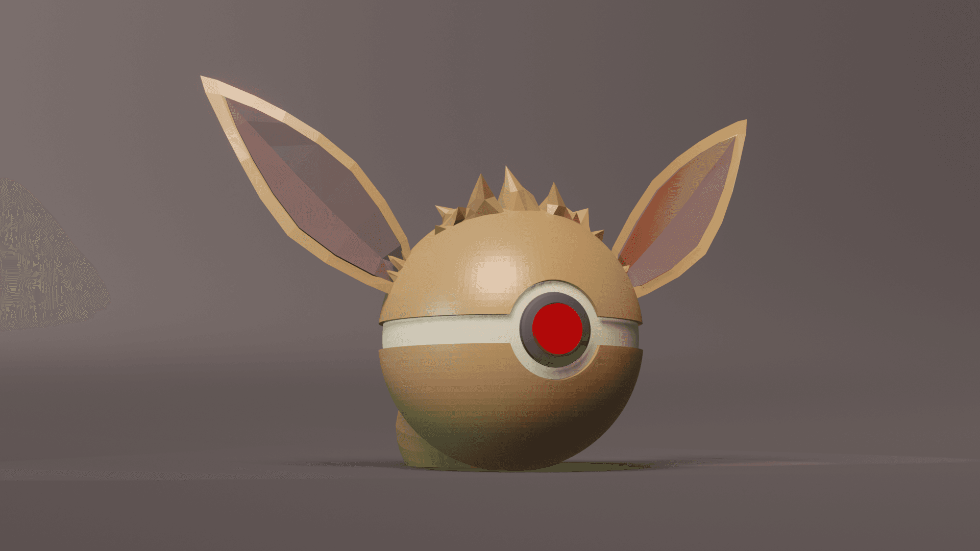 EeveeBall Eevee Themed Opening Pokeball - Fan Art 3d model