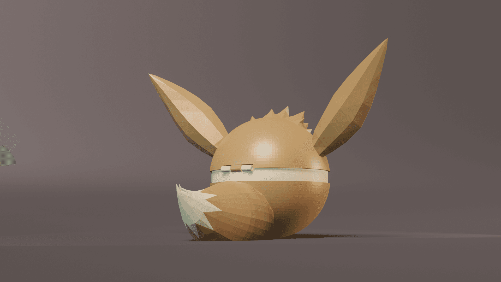 EeveeBall Eevee Themed Opening Pokeball - Fan Art 3d model