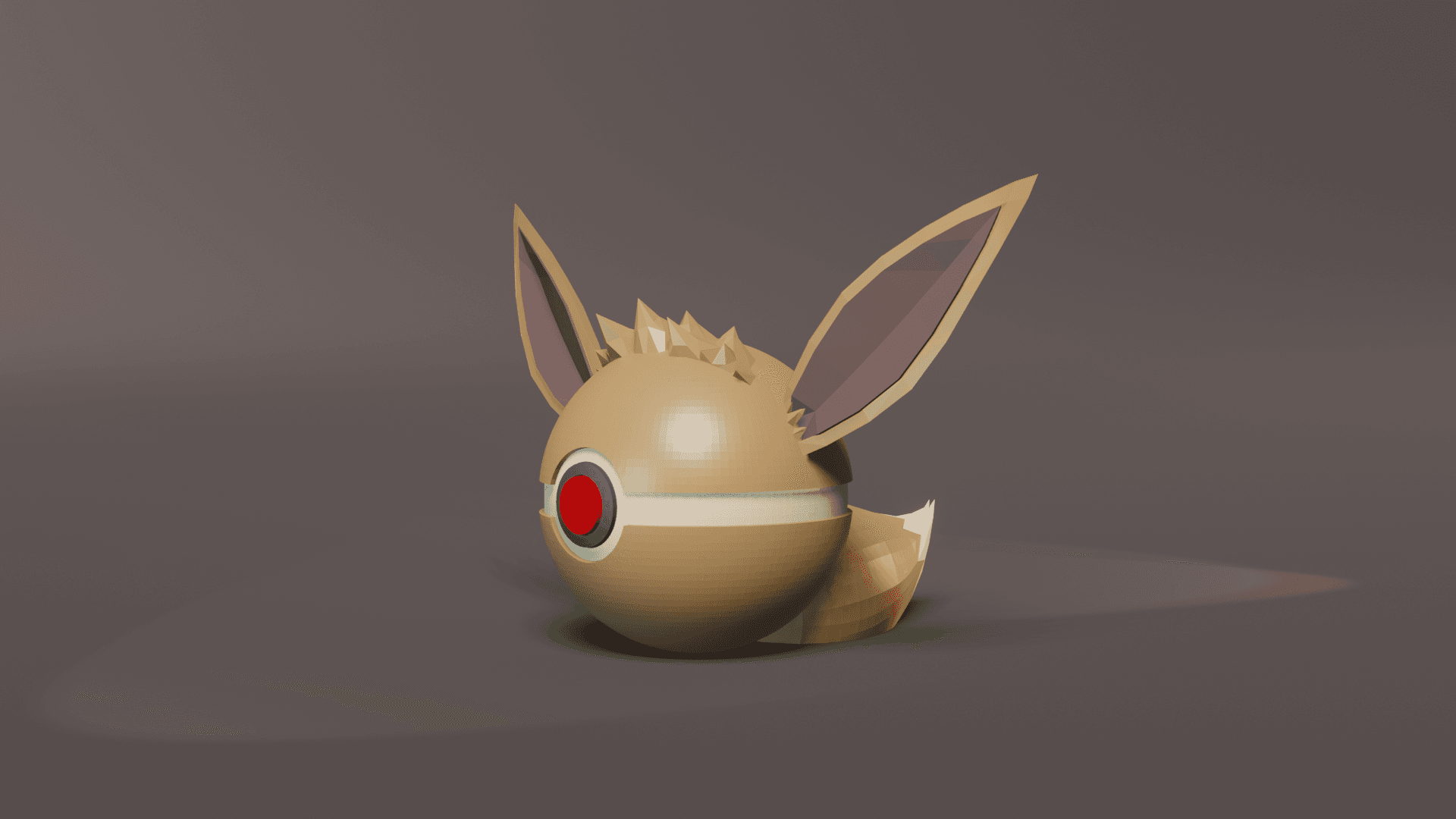 EeveeBall Eevee Themed Opening Pokeball - Fan Art 3d model