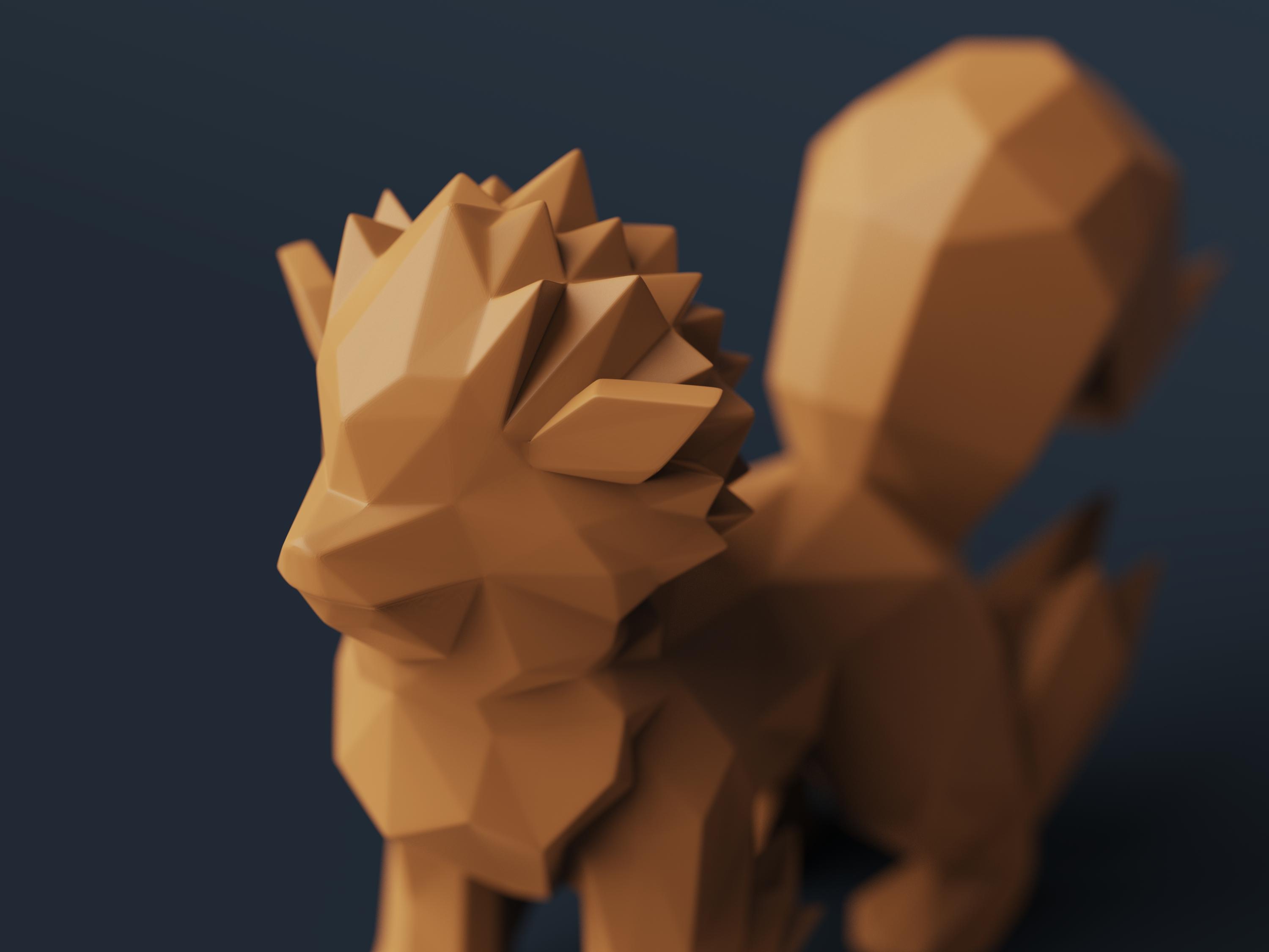 Low-poly Arcanine - Hi-Fi Edition 3d model