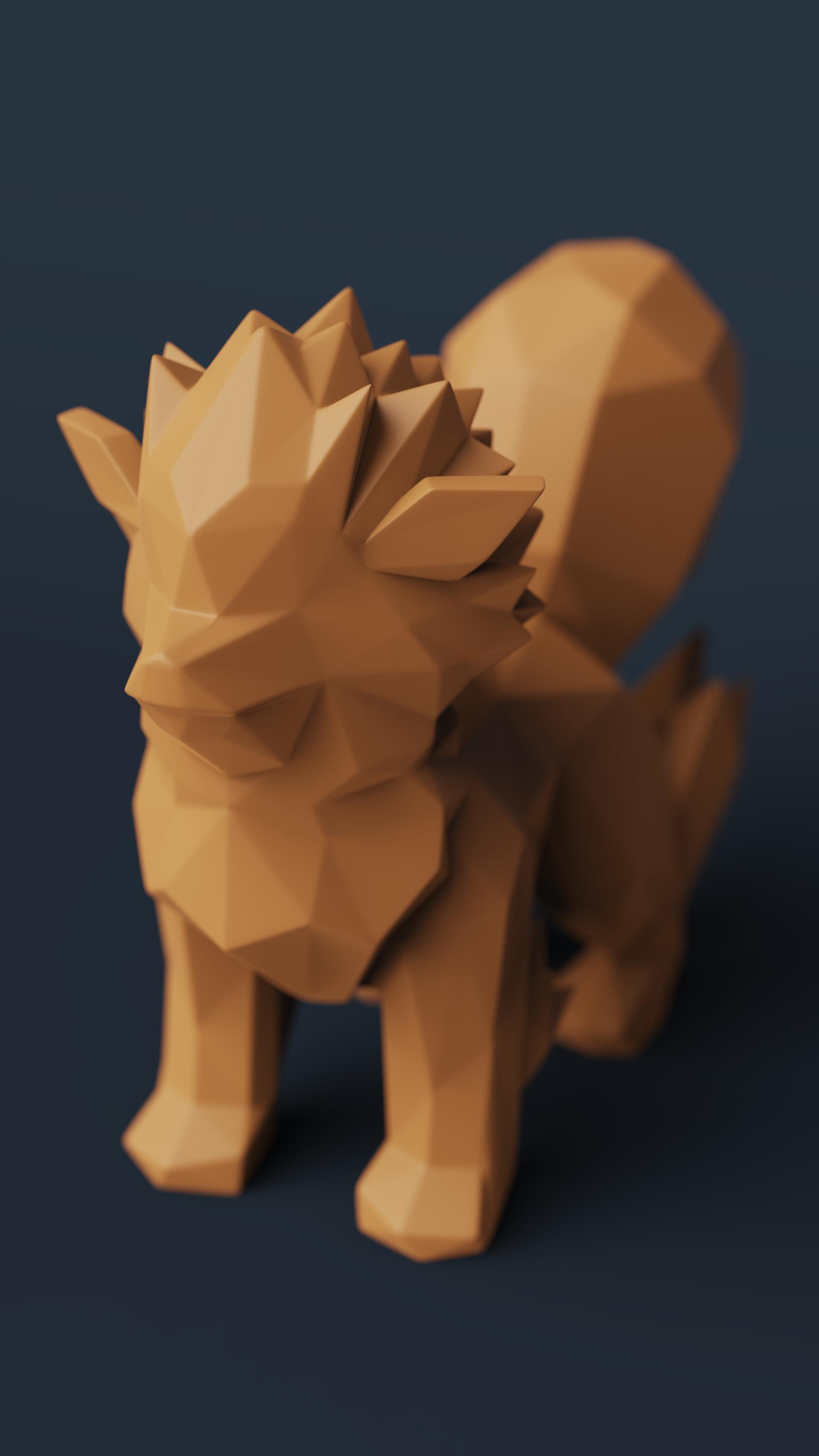 Low-poly Arcanine - Hi-Fi Edition 3d model