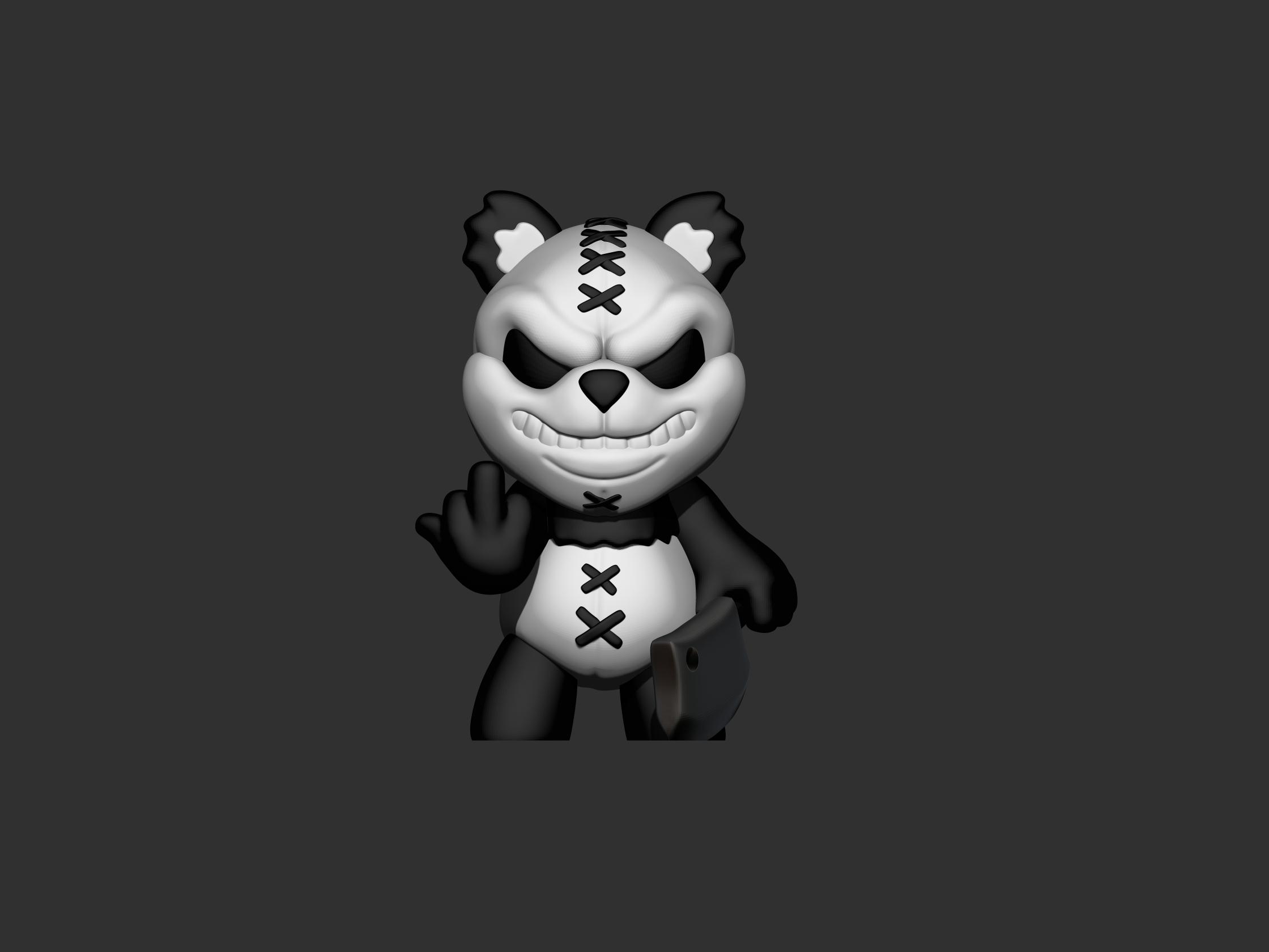 Angry Panda Designer Toy 3d model