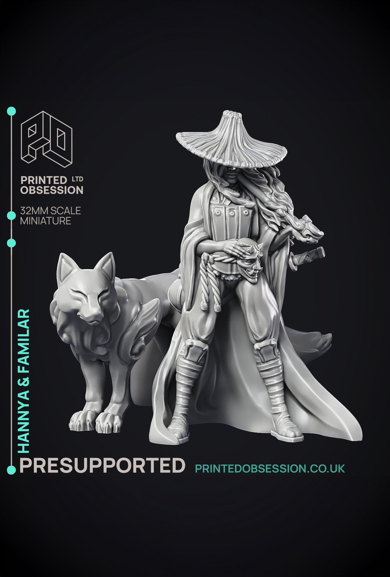 Hannya & Familar - Lesser Demon - 2 Models - PRESUPPORTED - Hell Hath No Fury - 32mm Scale  3d model