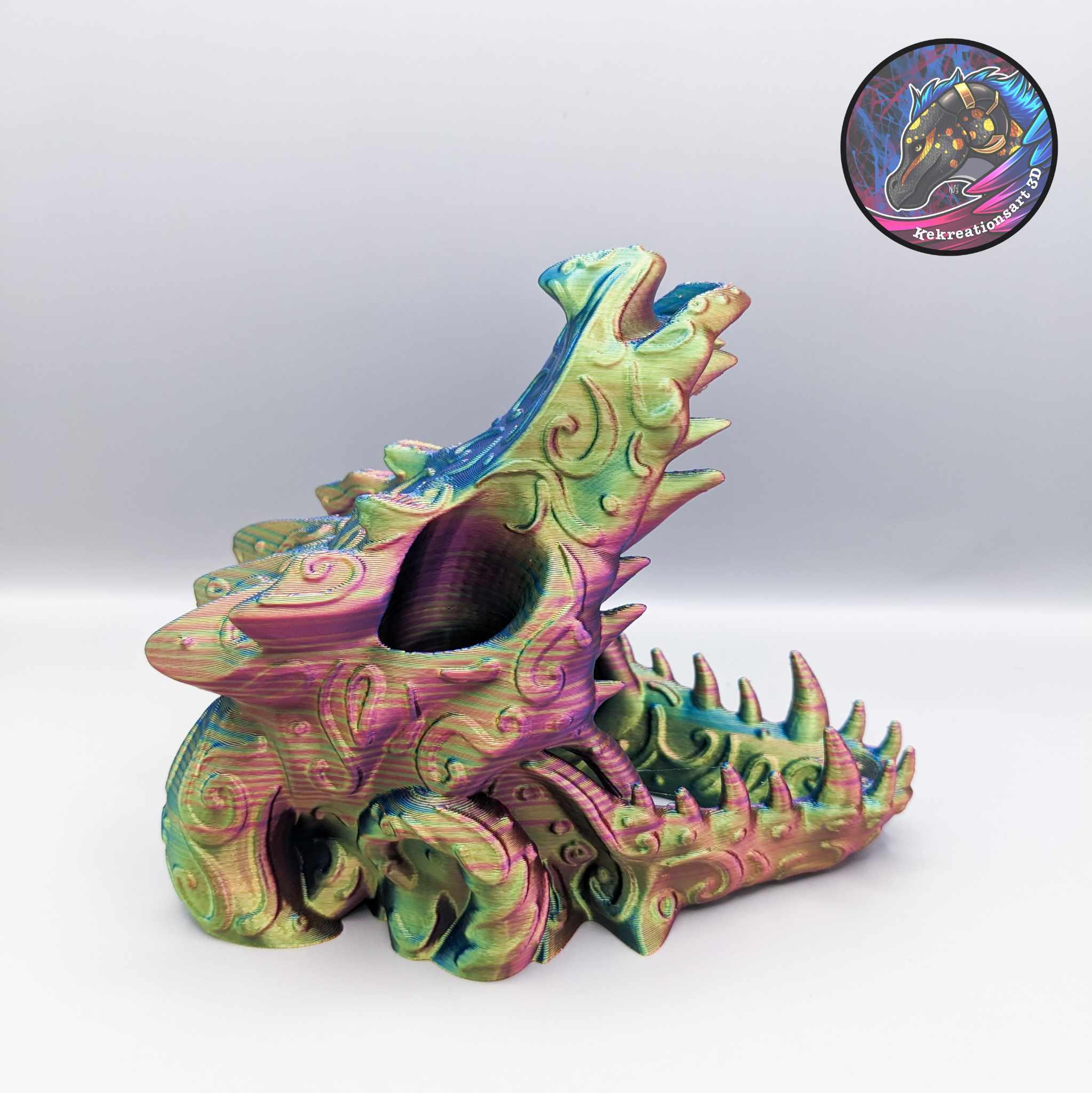 Decorative Dragon Skull Dice Tower 3d model