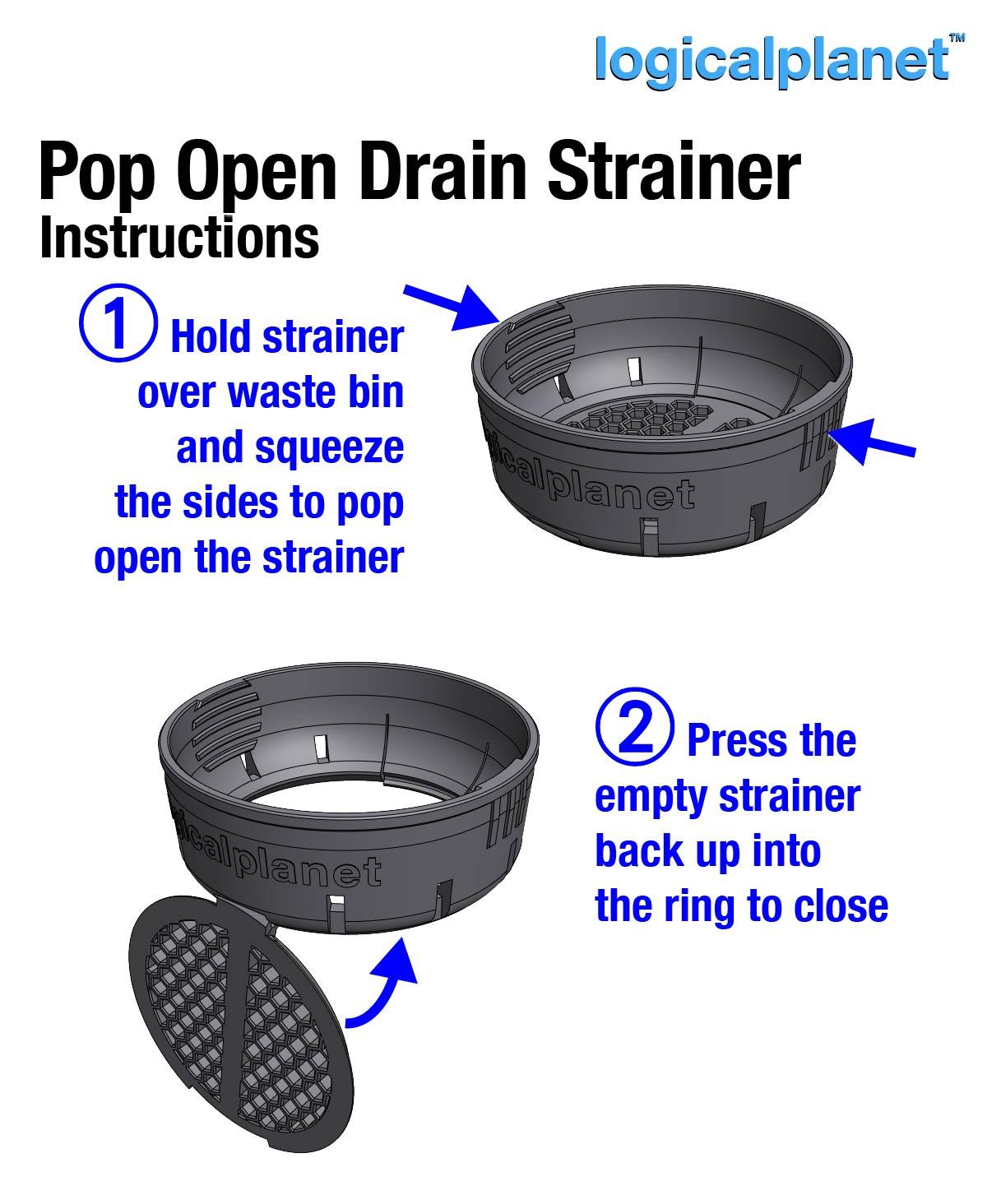 Pop-Open Drain Strainer #throwback edition 3d model