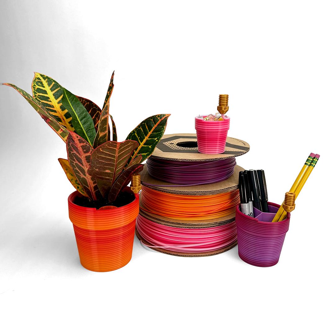 3D Printable Extruded Layer Pot with embellished 3D printing layers 3d model