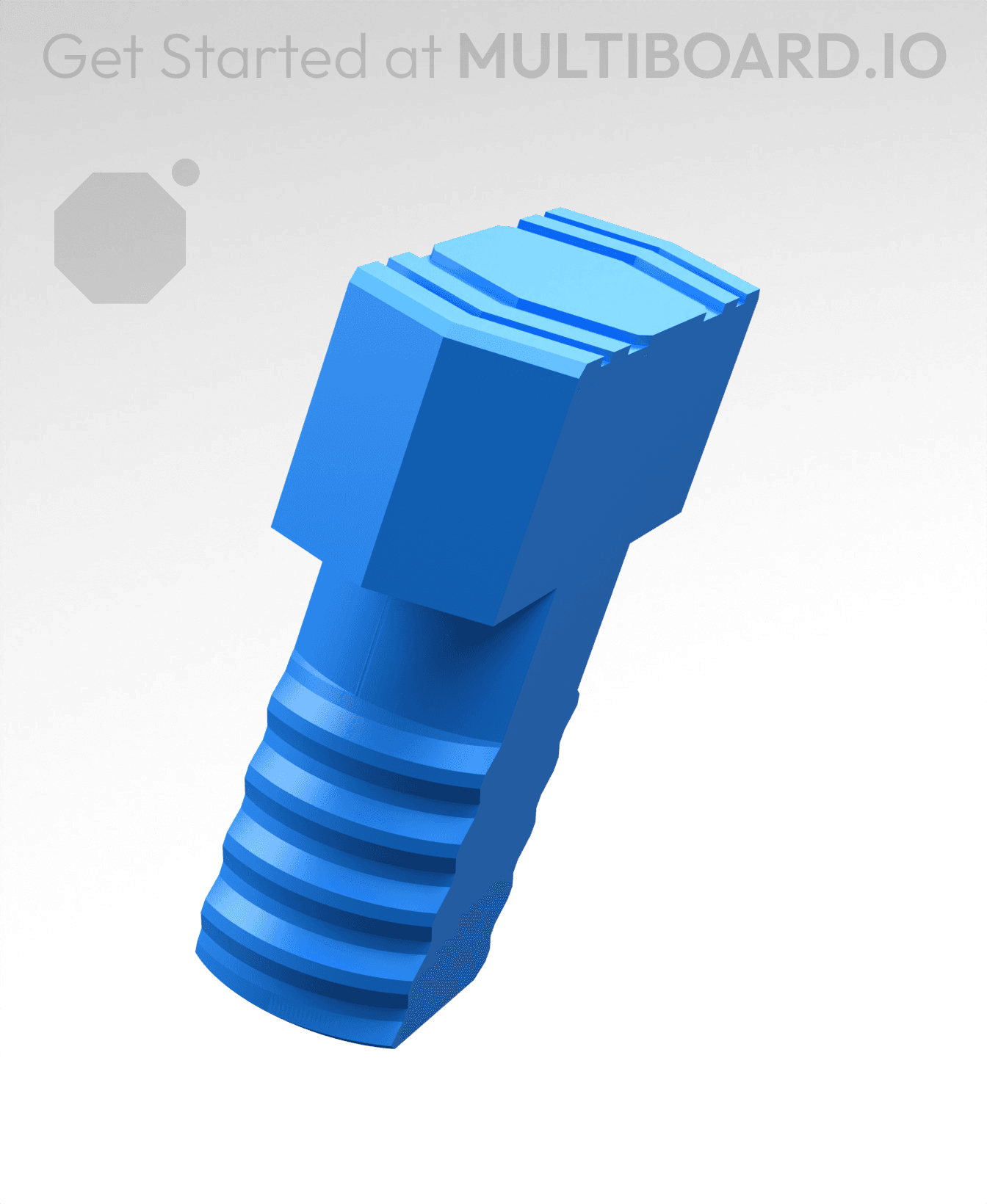 20 mm Mid Thread, Plain Head, Shank T-Bolt 3d model