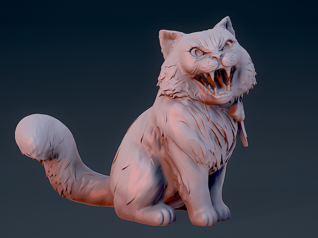 Angry cat 3d model