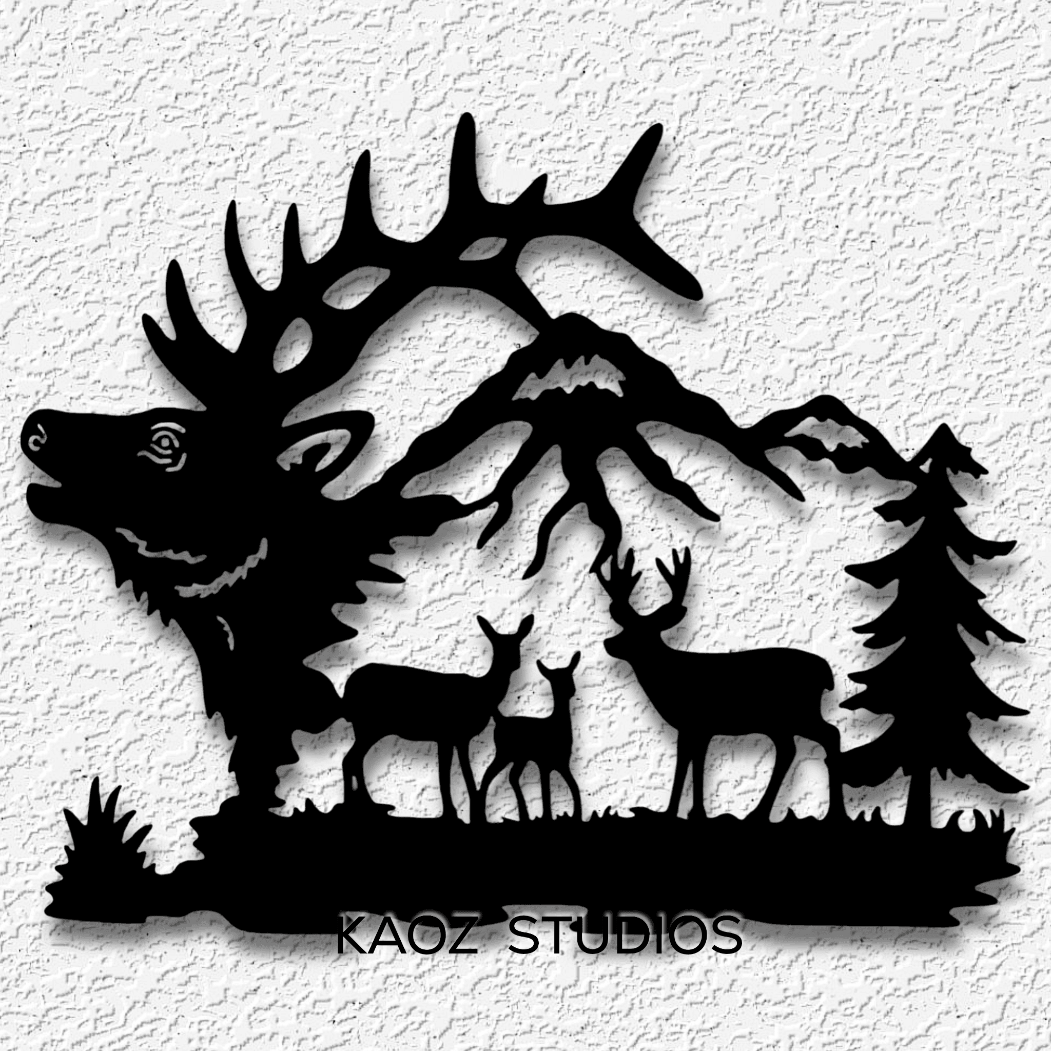 deer wall art buck wall decor nature scenery decoration 3d model