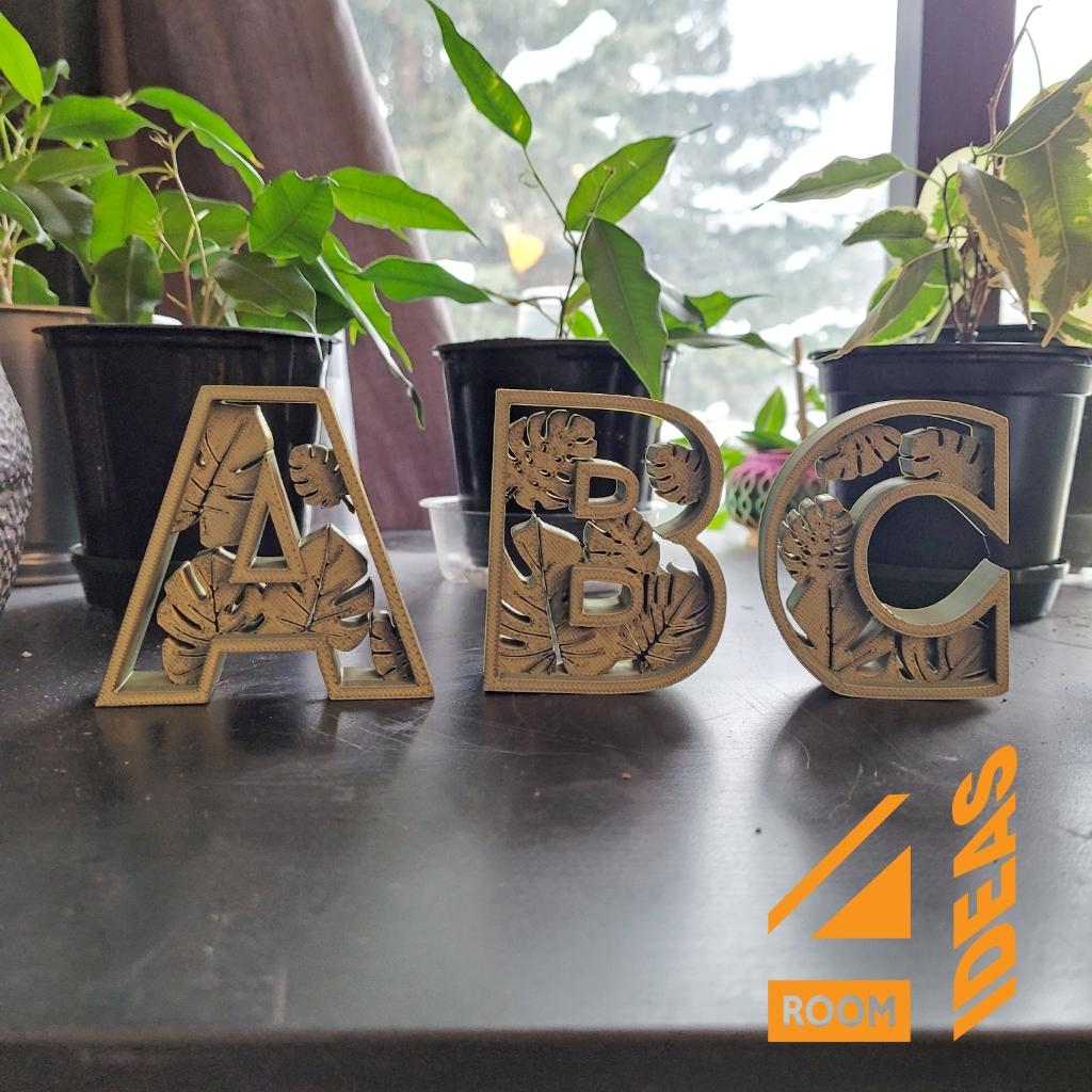 Monstera Alphabet Letters Set 3d model