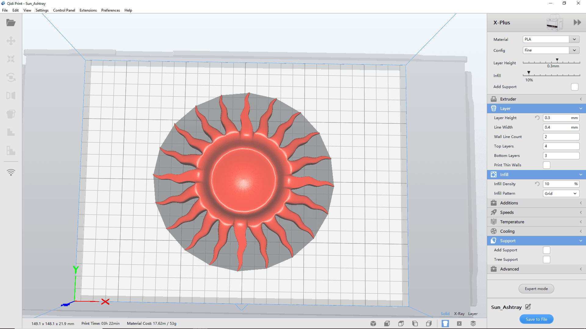 Sun Ashtray 3d model