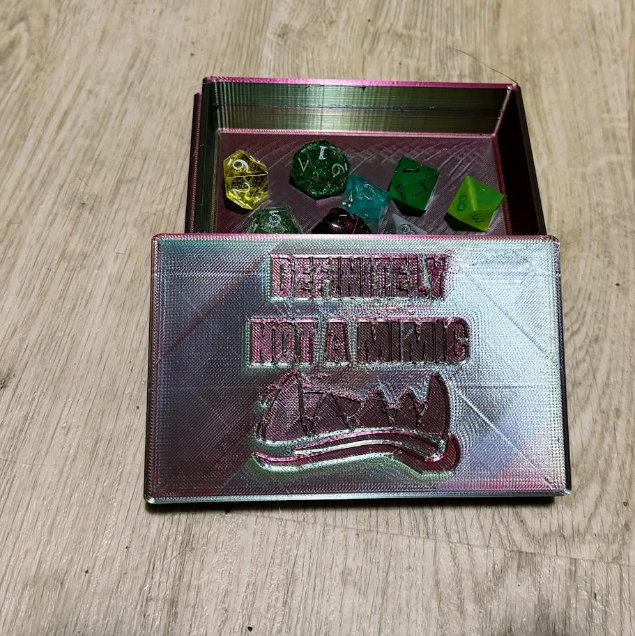 Basic Dice Tin With Lid, Print In Place, "Not a Mimic", 2 pieces 3d model