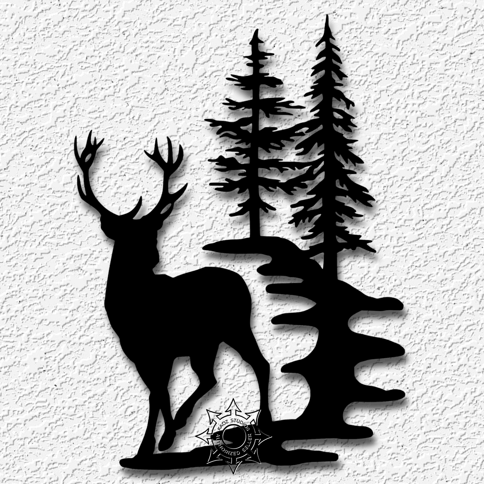 deer in the woods wall art wildlife decor 3d model