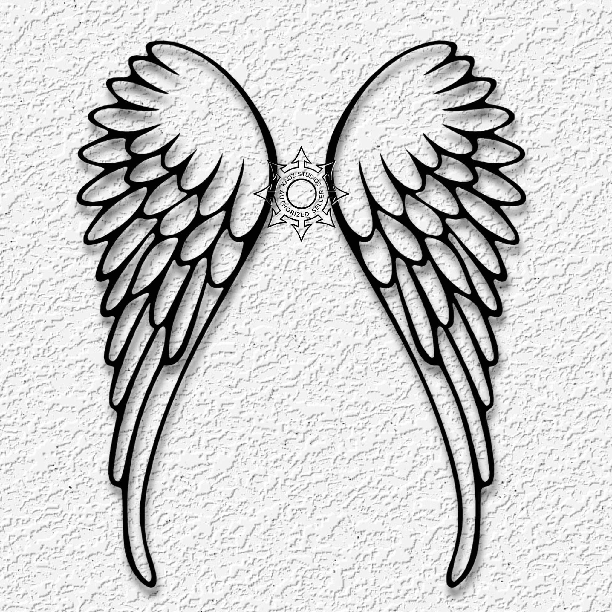 angel wings wall art heavenly decor 3d model