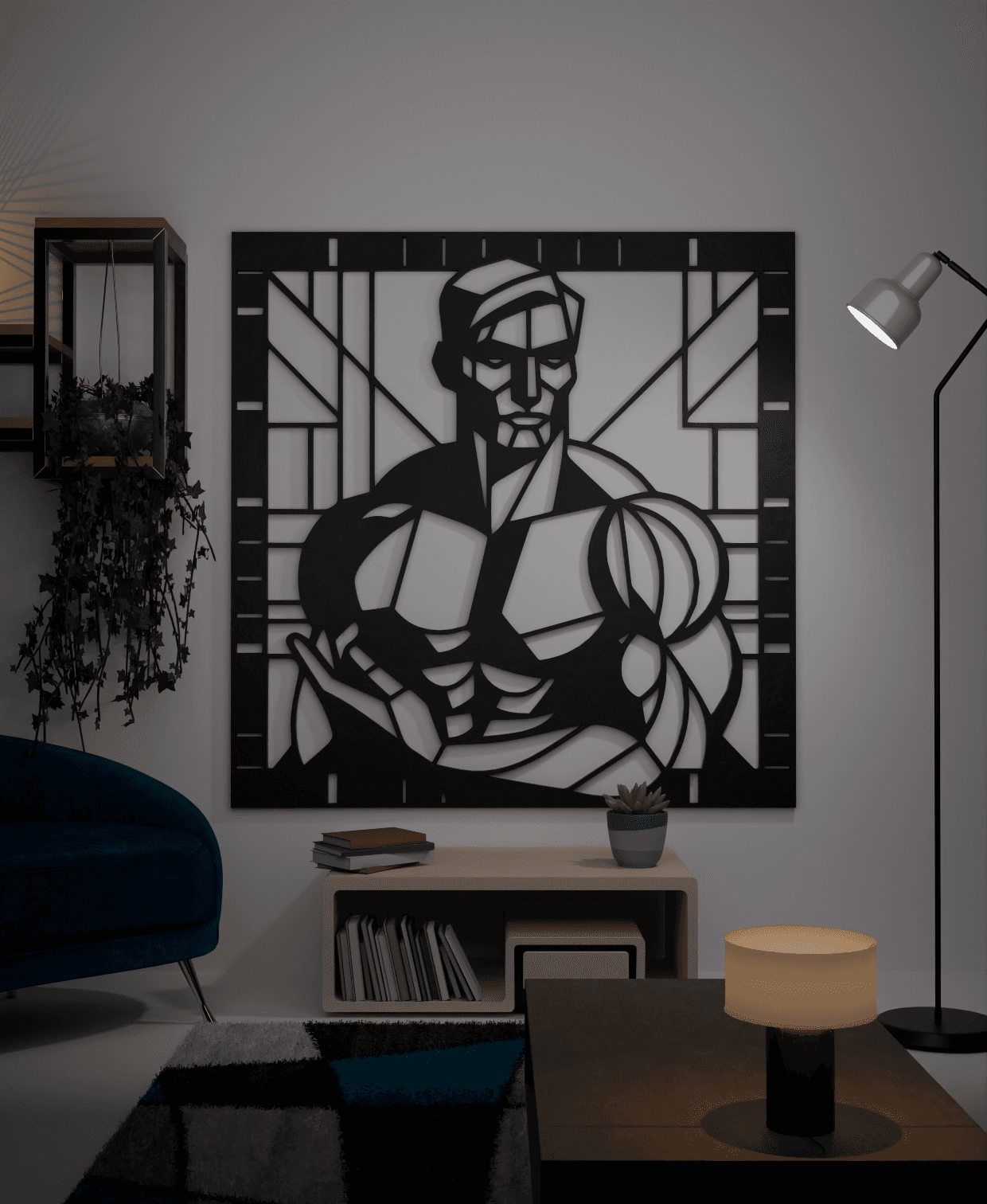 Hulk Tribute with Greek Influence - Geometric Wall Art in Stained Glass Style 3d model