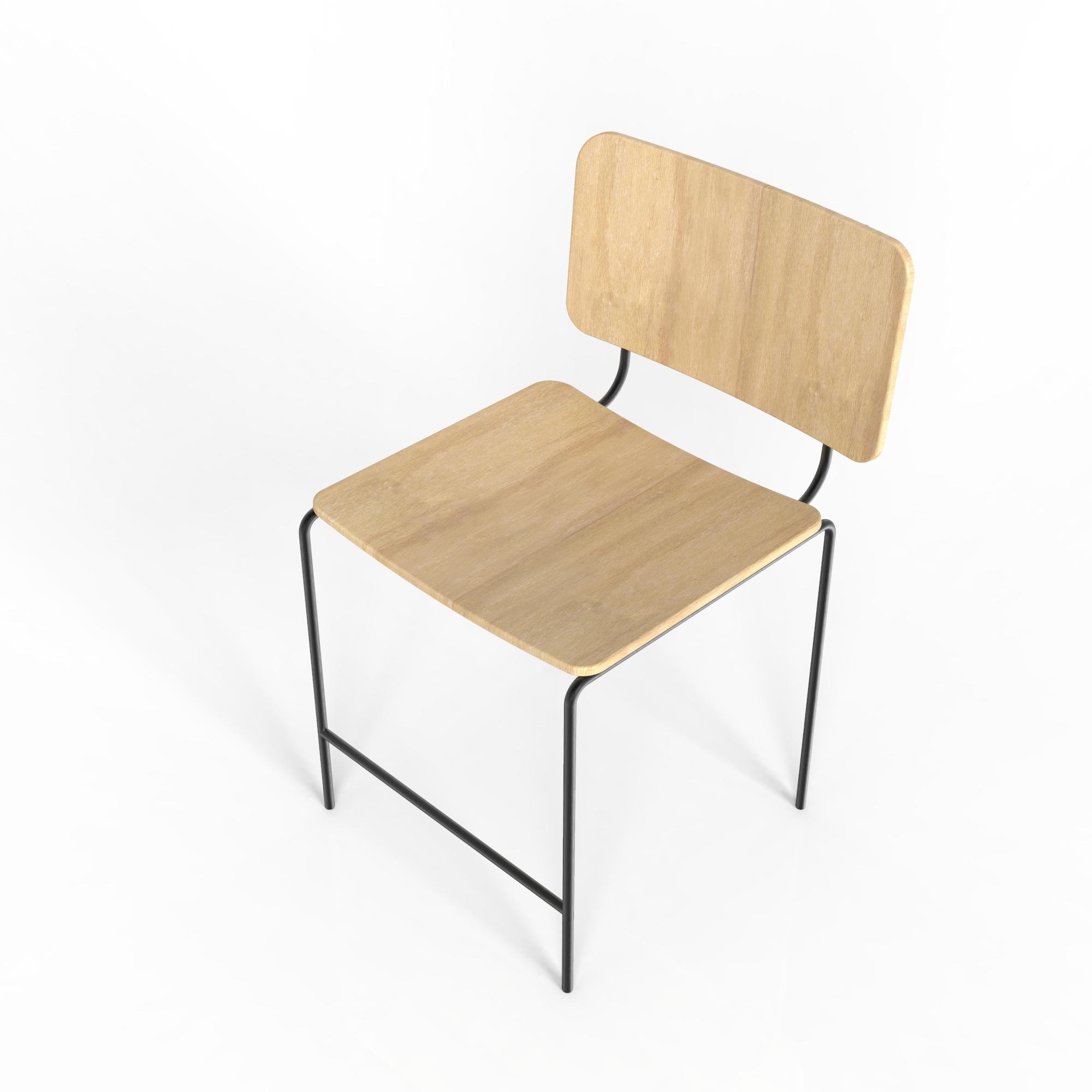 Wood +Metal Chair Design  3d model