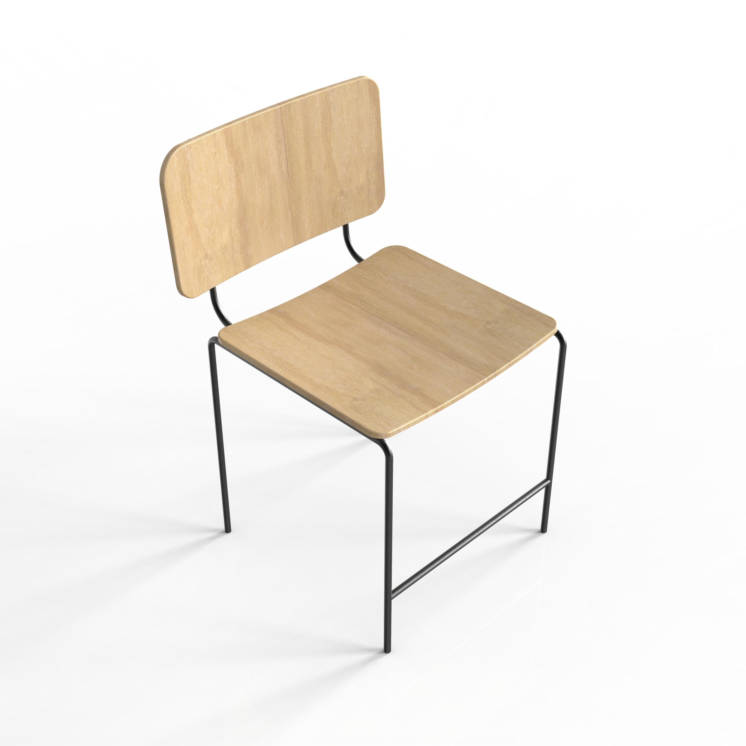 Wood +Metal Chair Design  3d model