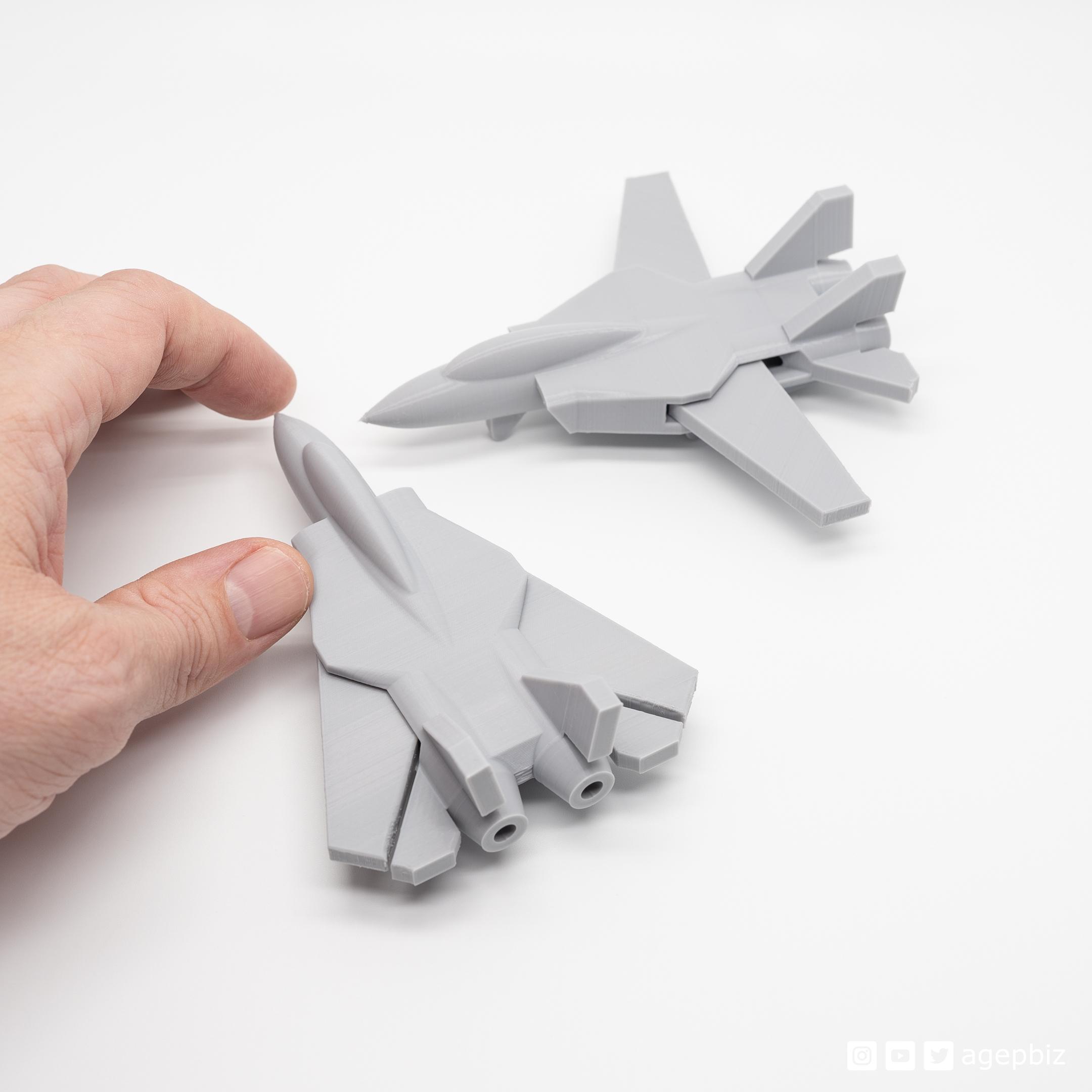 Print-in-place and articulated F14 Jet Fighter with Improved Wingdesign 3d model