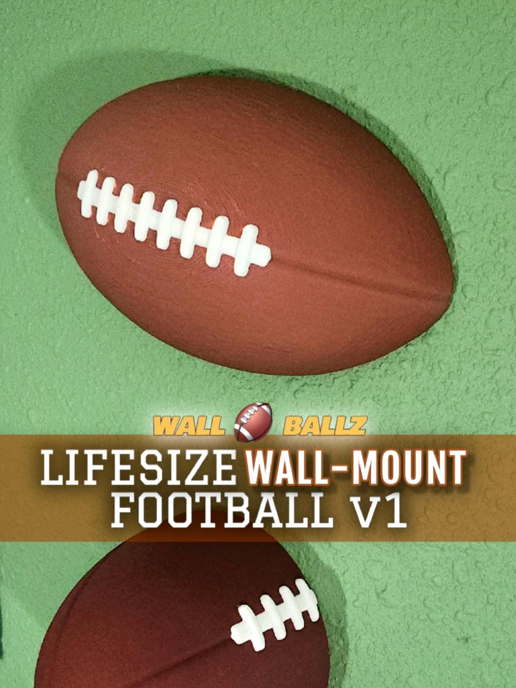 Lifesize Decorative American Football Half v1 :: 'Wall Ballz' Hanging Pop-Out 3D Art Collection 3d model