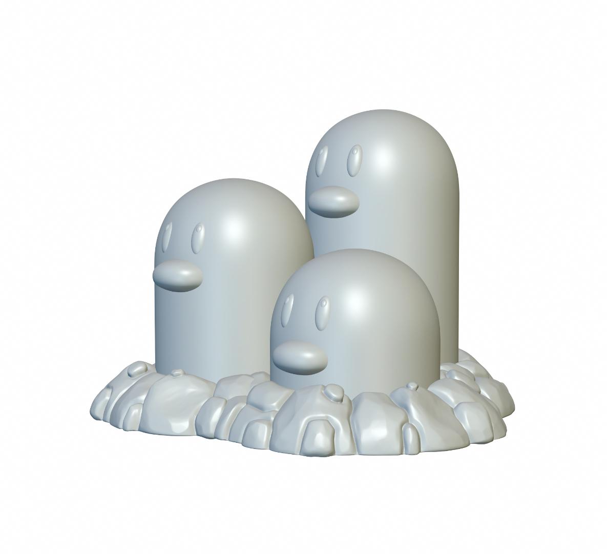 Pokemon Dugtrio #51 - Optimized for 3D Printing 3d model