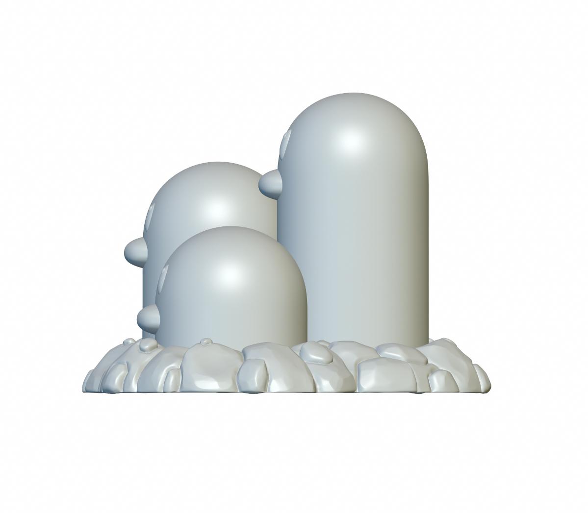 Pokemon Dugtrio #51 - Optimized for 3D Printing 3d model