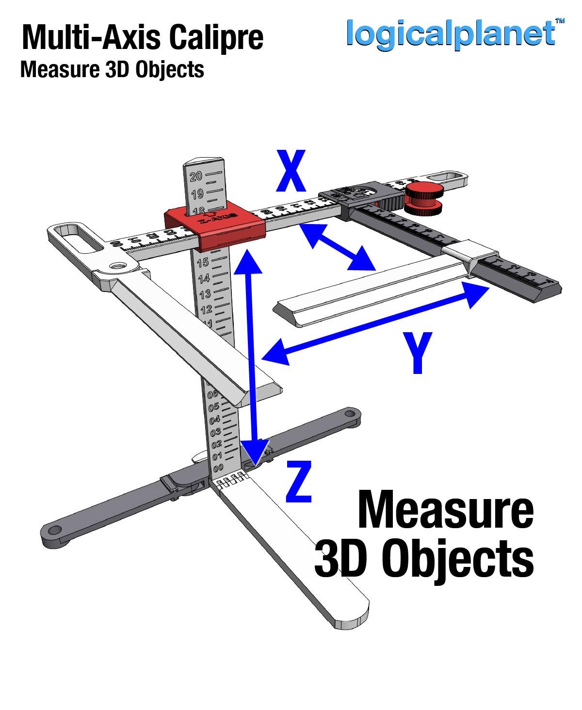 Multi Axis Caliper (MAC) (aka "3D caliper") 3d model