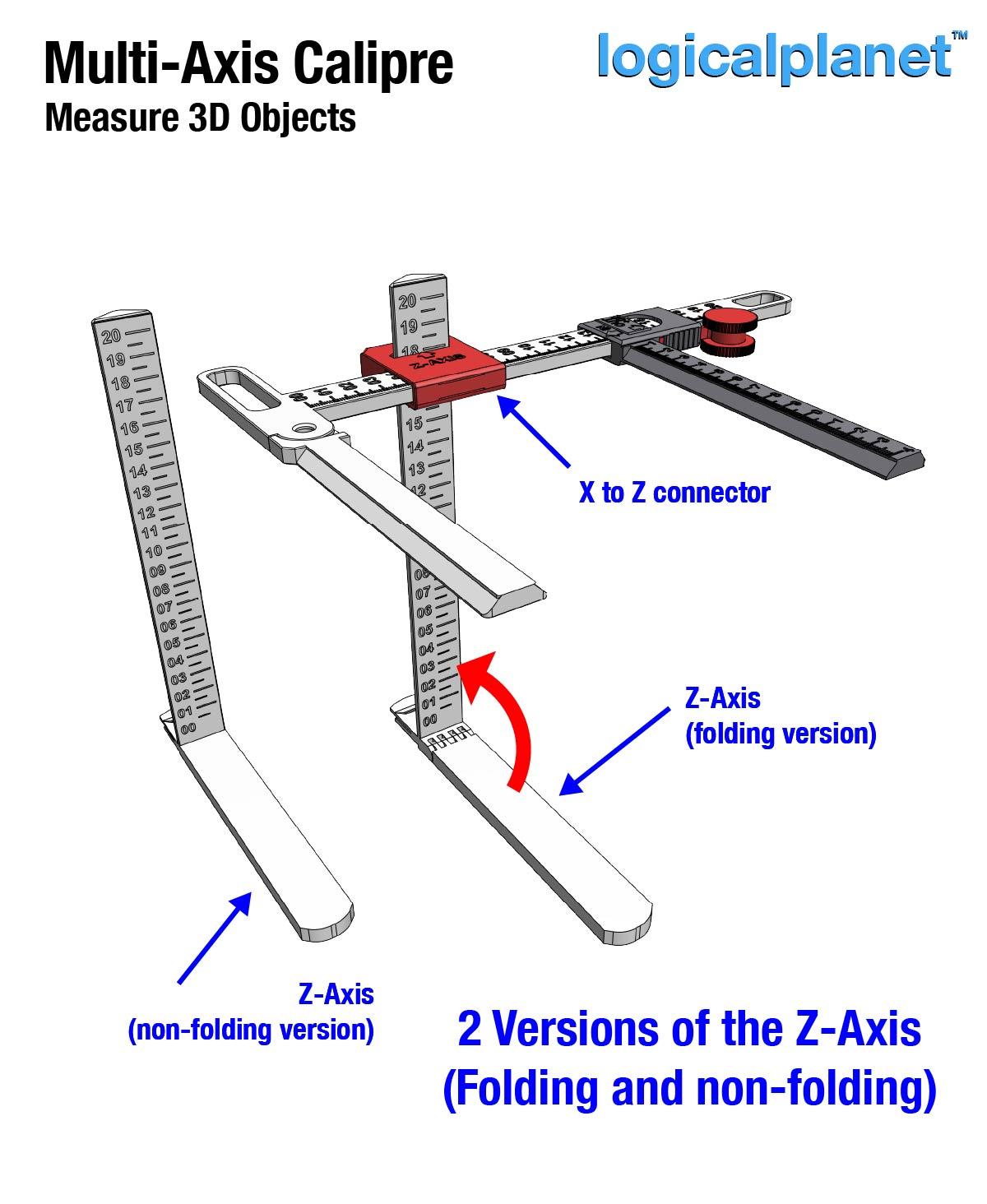 Multi Axis Caliper (MAC) (aka "3D caliper") 3d model