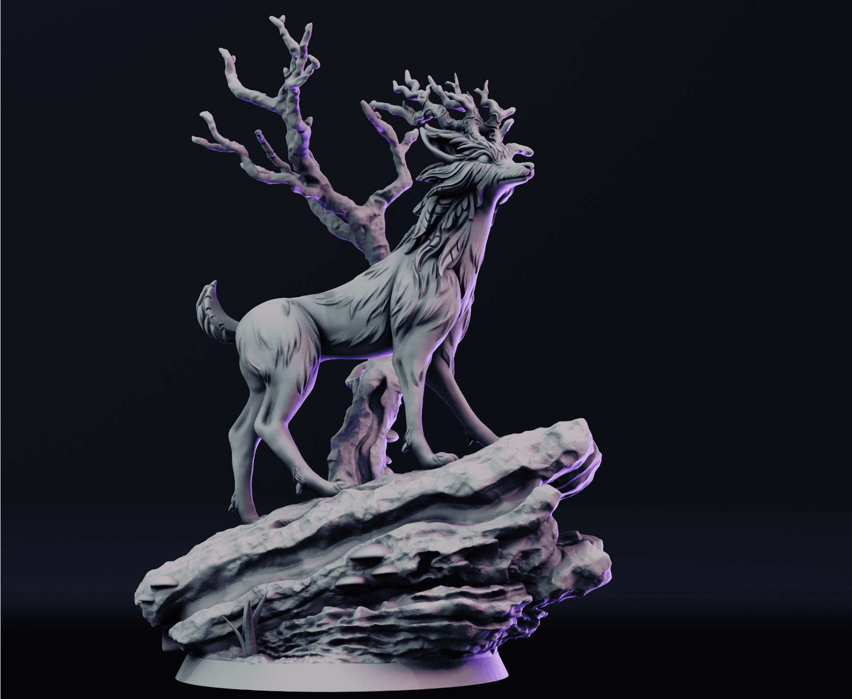 Cervine Fox - Magical Forest Deer 3d model