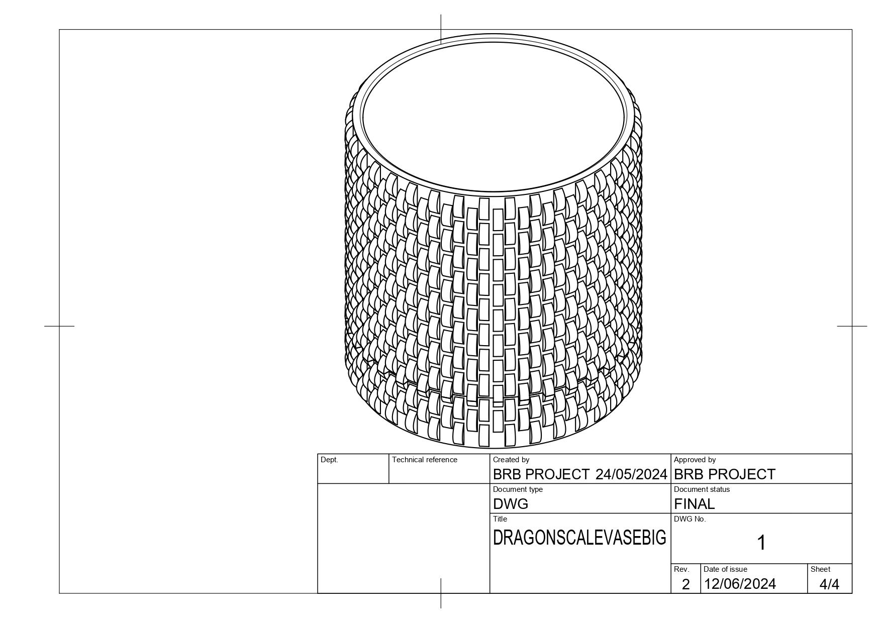 Dragon Scales Vase / Planter 3d model