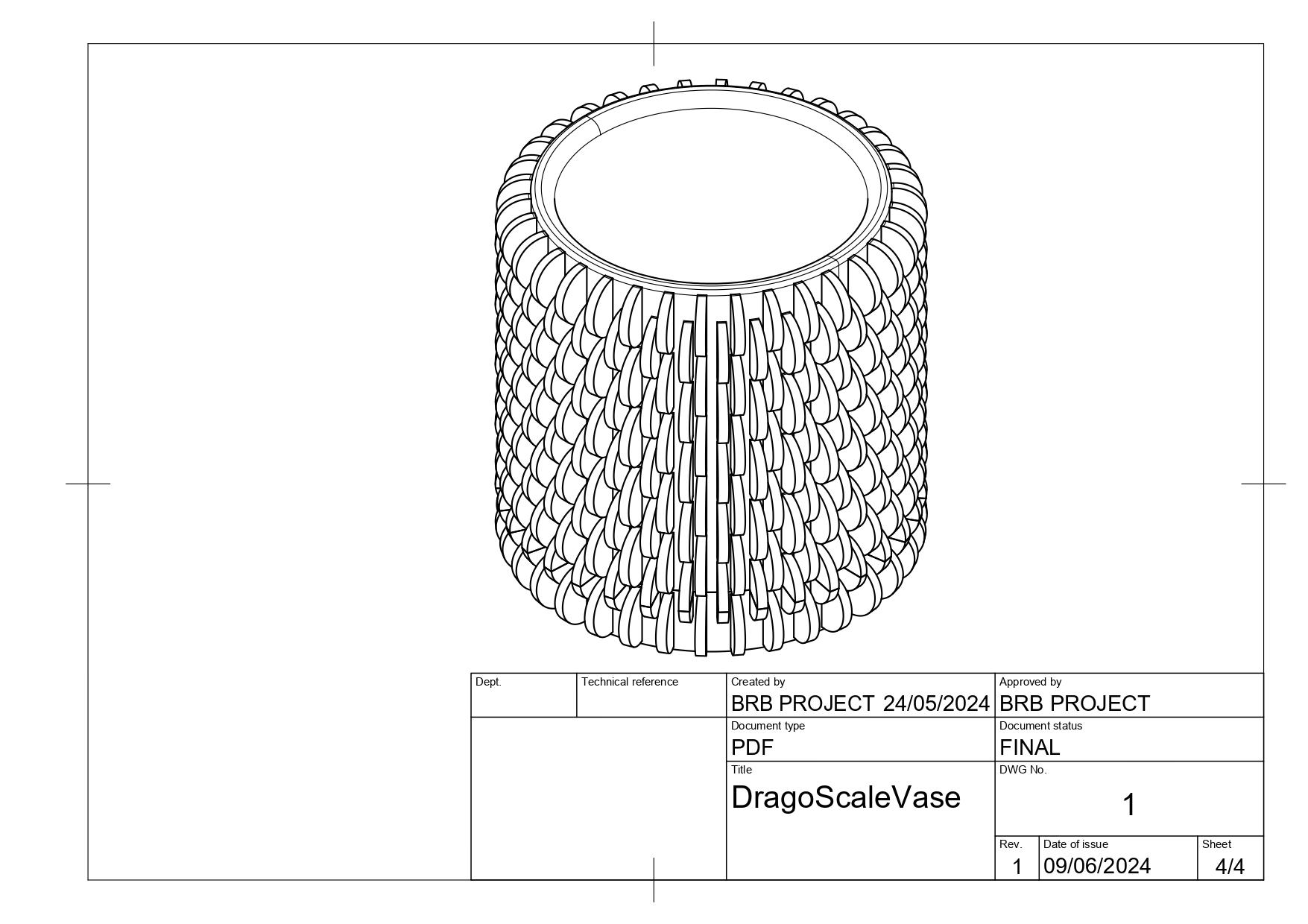 Dragon Scales Vase / Planter 3d model