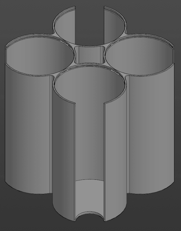 Poker chips holder with caps 3d model