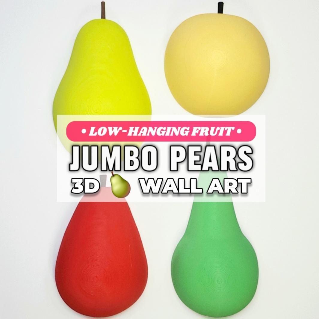 Jumbo Pear-Themed Decorative Pop-Out 3D Wall Art Set :: The 'Low-Hanging Fruit' Collection 3d model