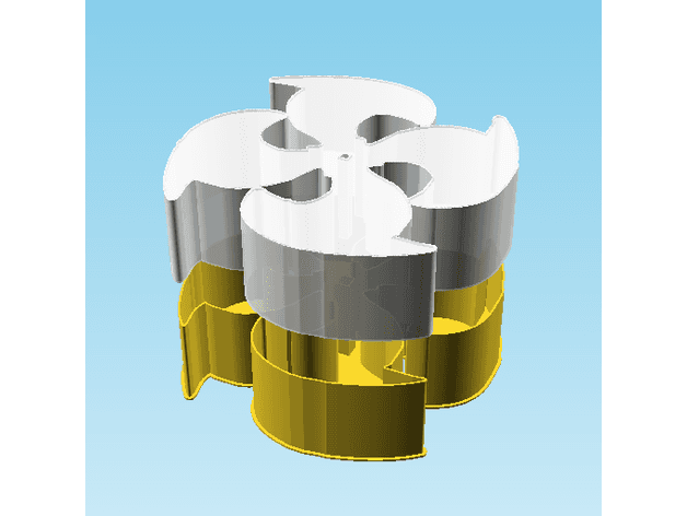 Shuriken 0055, nestable box (v2) 3d model