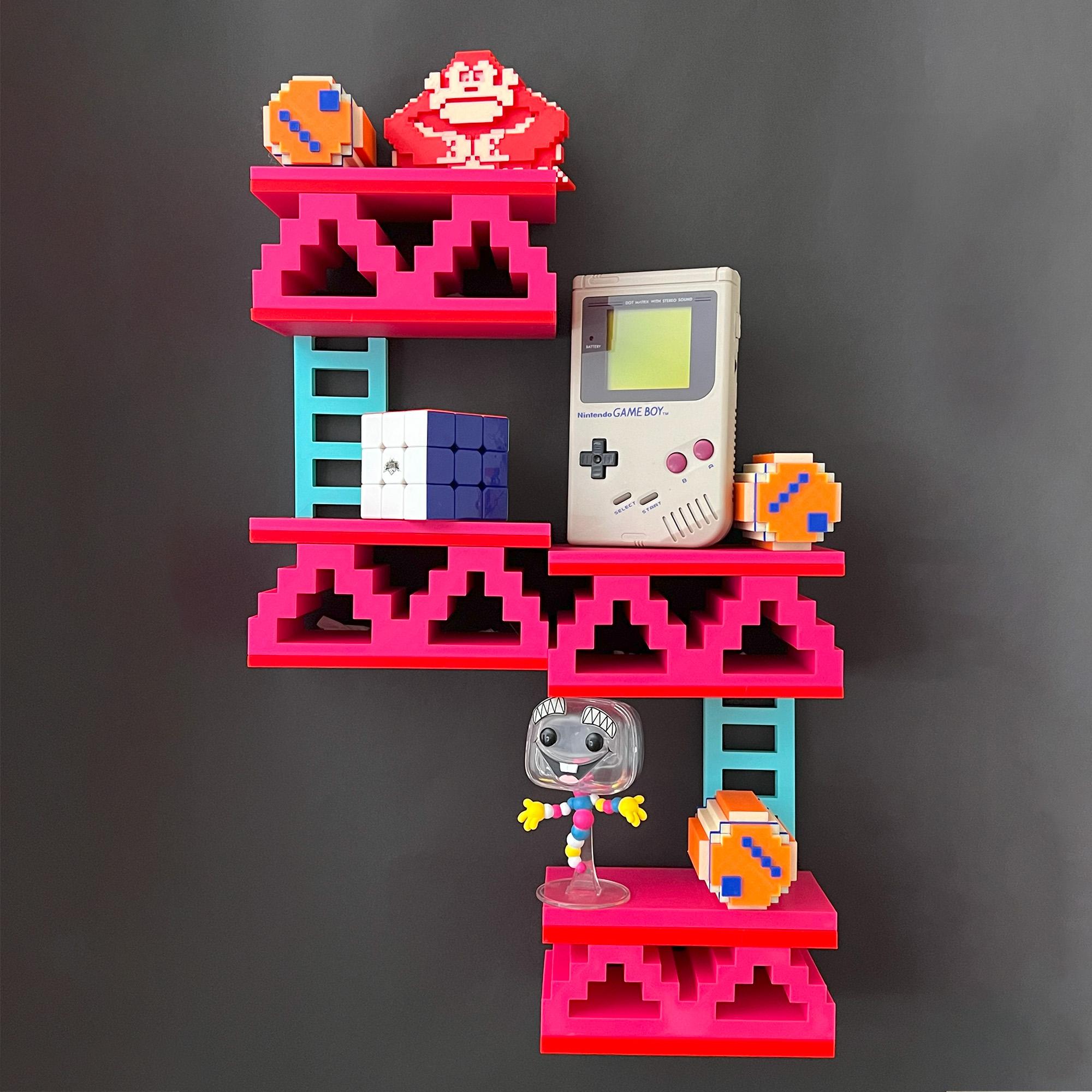 DONKEY KONG SHELVES + INCLUDES BARRELS, LADDER & DK 3d model