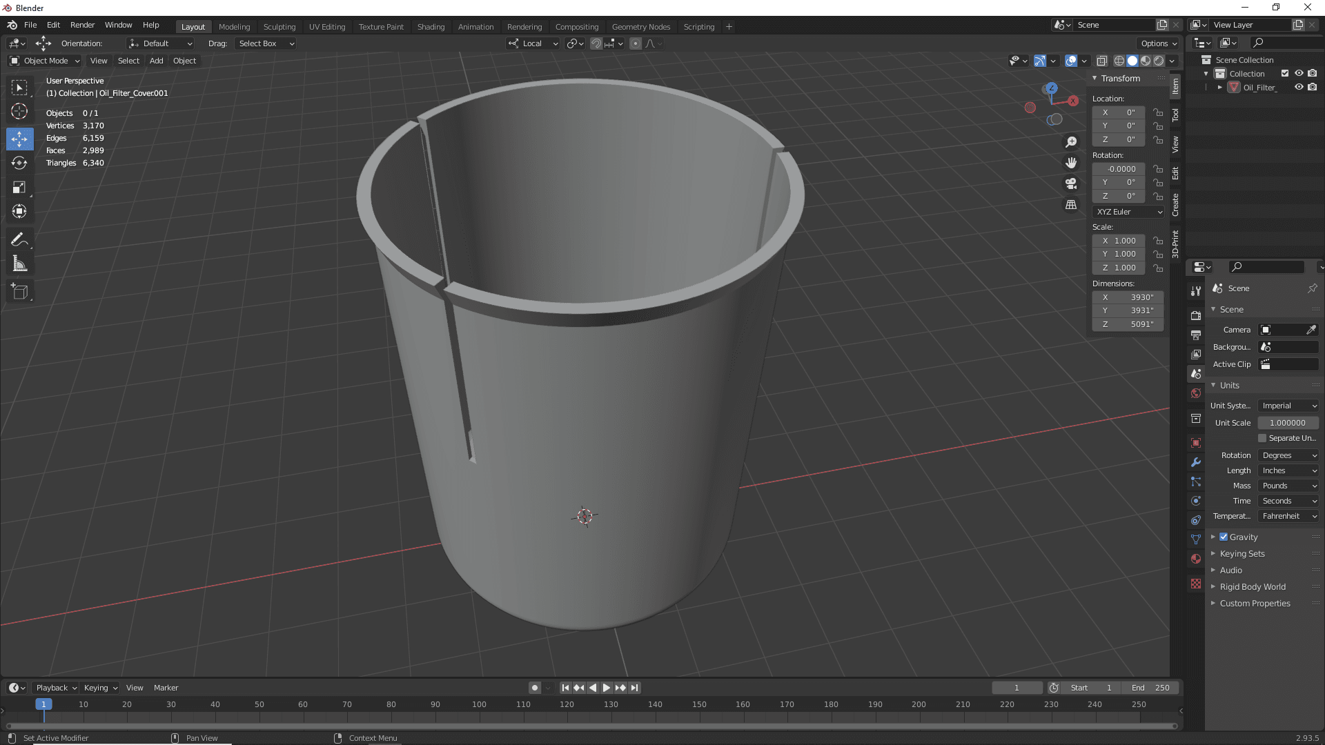 Oil Filter Case 3d model