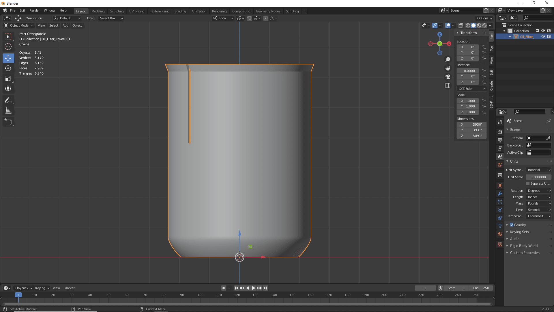 Oil Filter Case 3d model