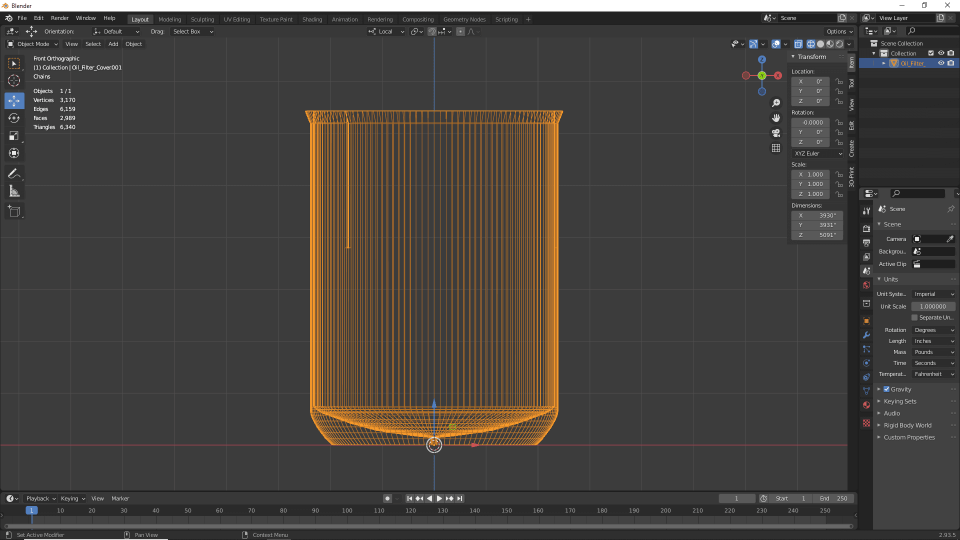 Oil Filter Case 3d model