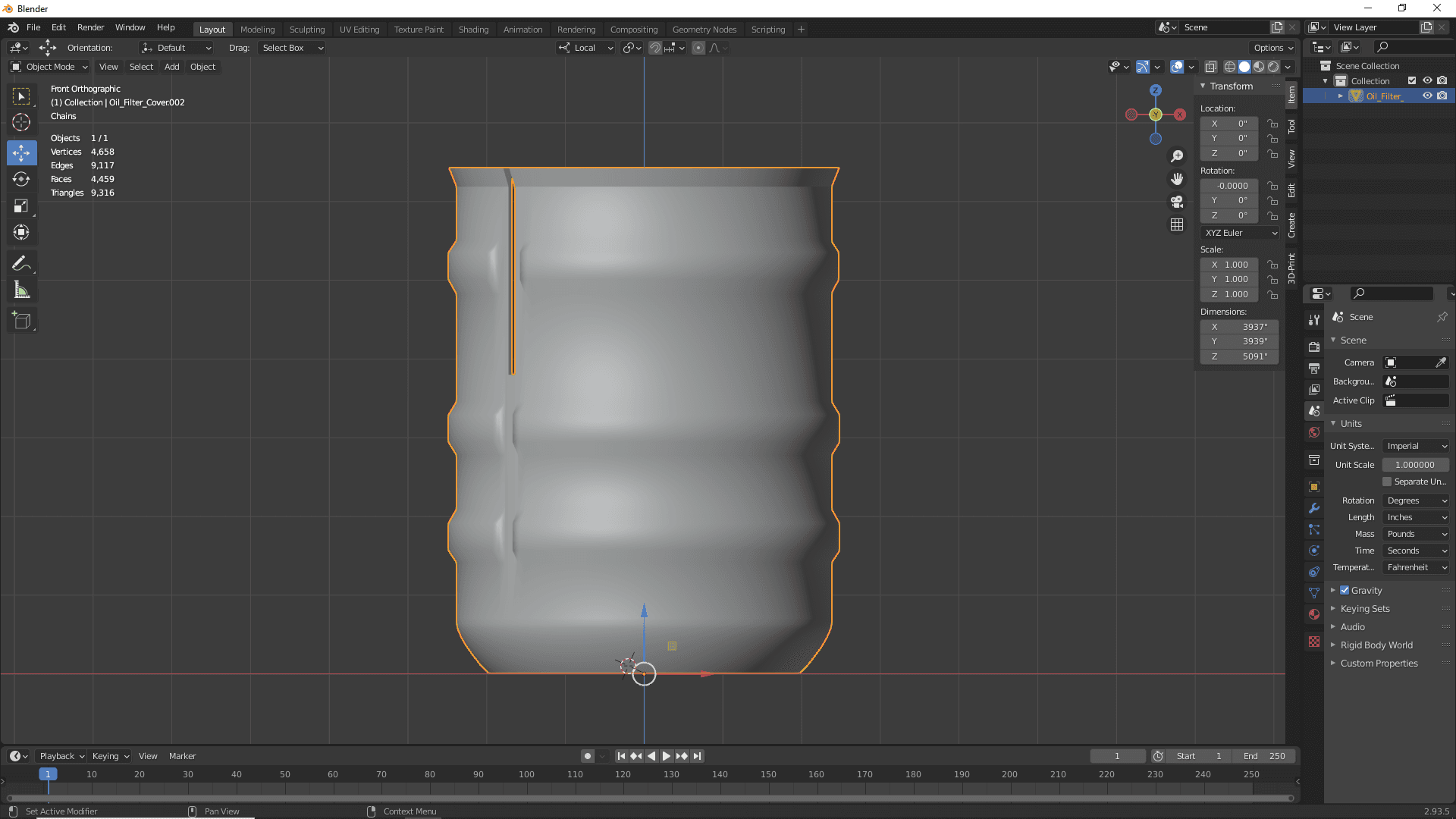 Oil Filter Case 3d model