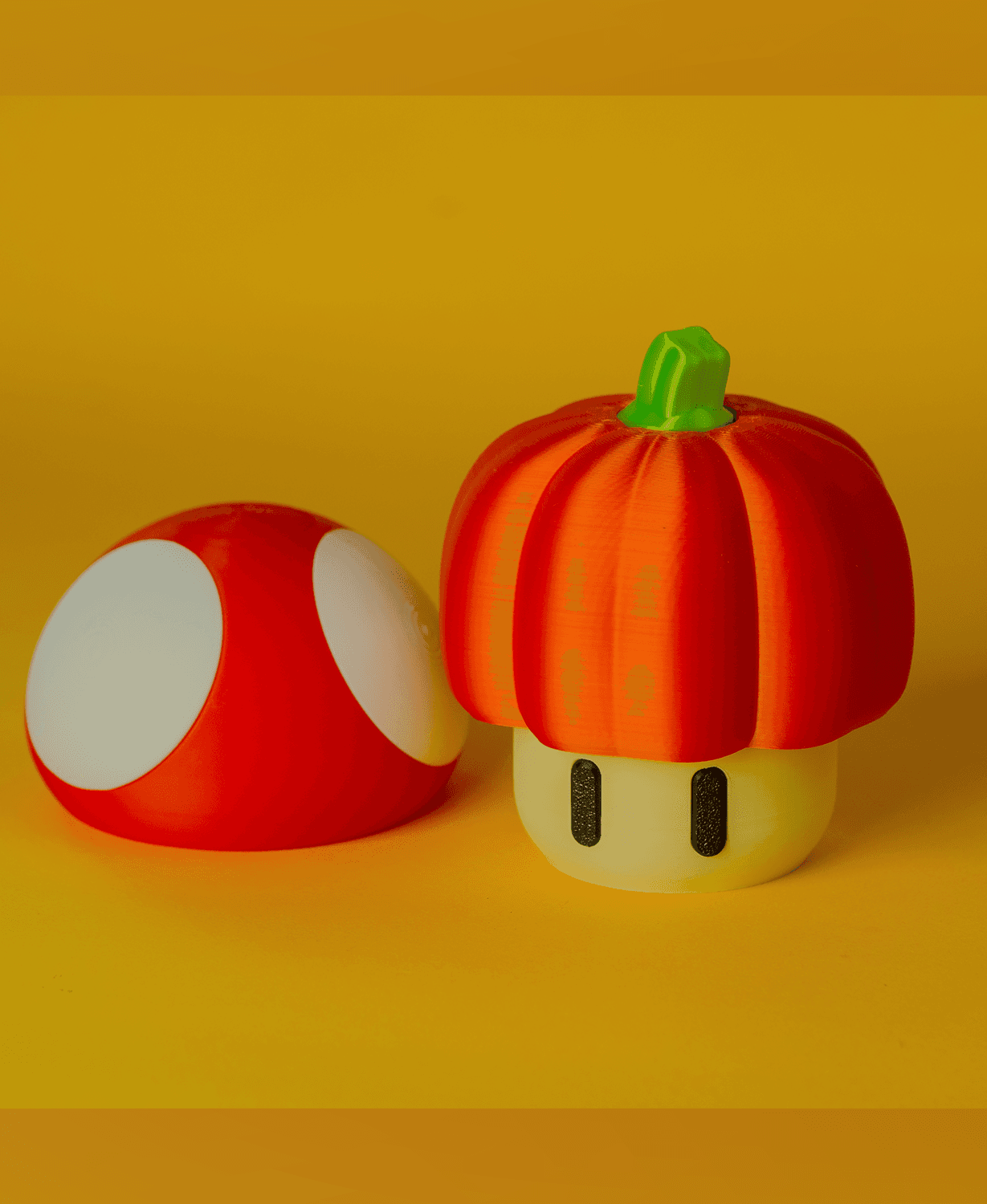 Halloween Pumpkin Add-On (for our mushie files) Stashbox Container - Glueless Snap Design, 3 Sizes 3d model