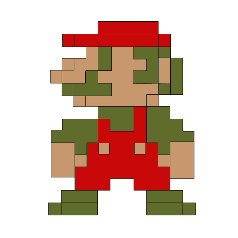 Mario 8bit 3D Design 3d model