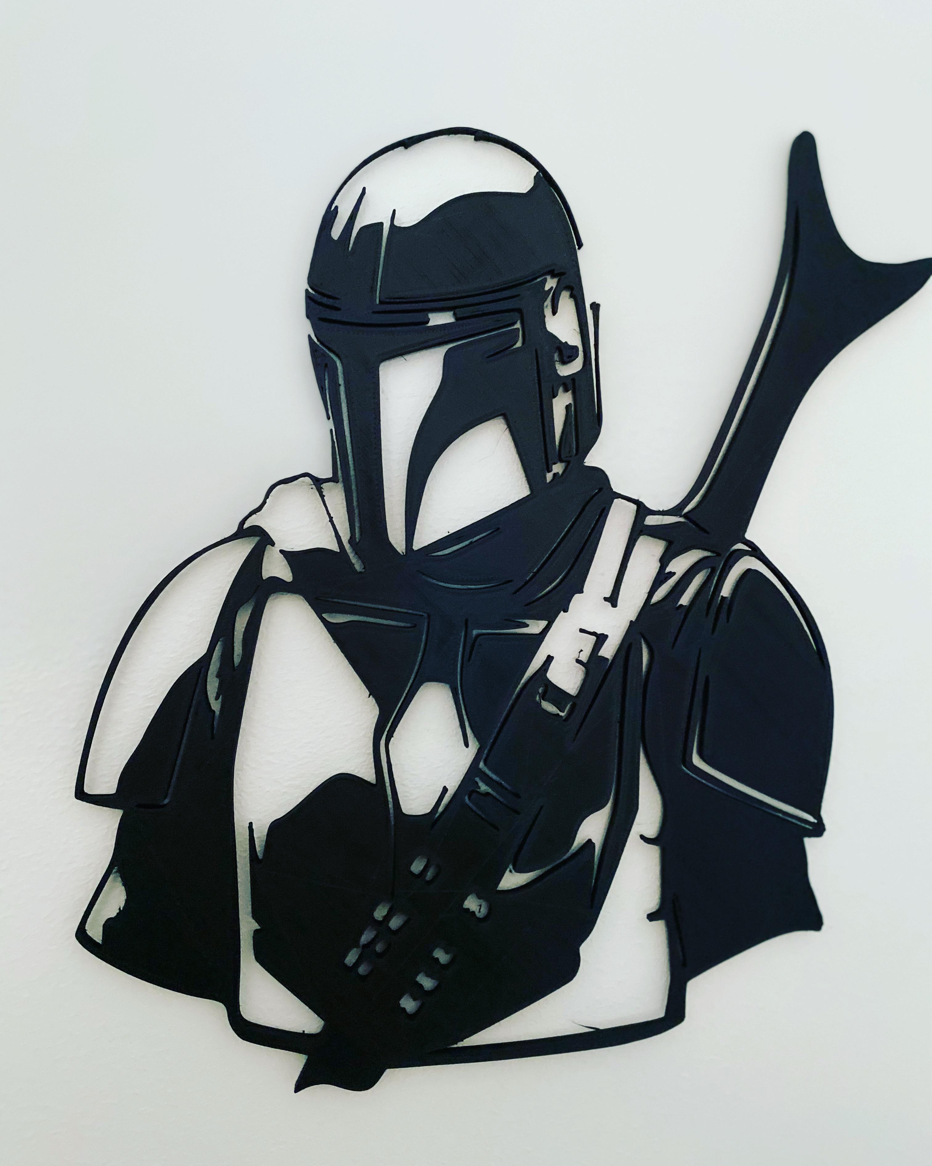 Mandalorian 2D .stl - Matt black PLA from 3DJake - 3d model