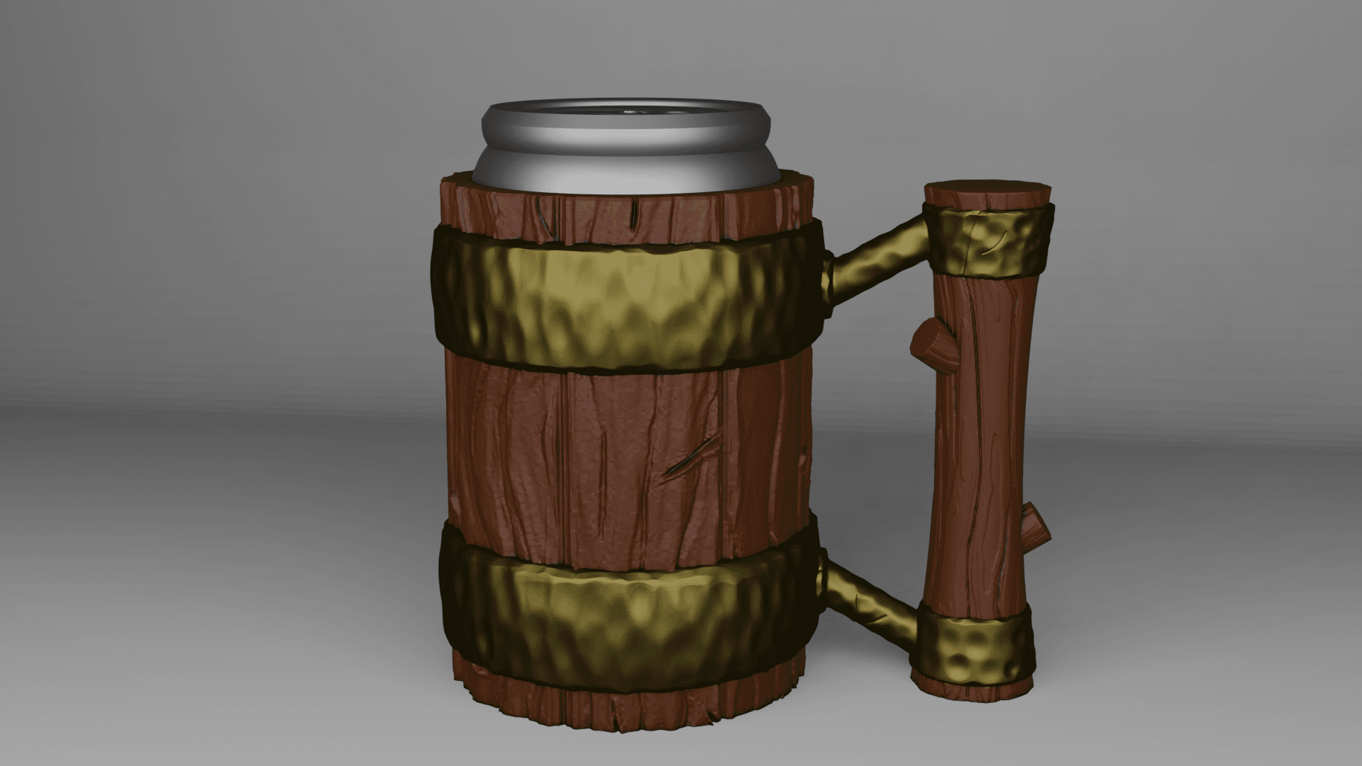 Wood Stein Beer Can Holder 3d model