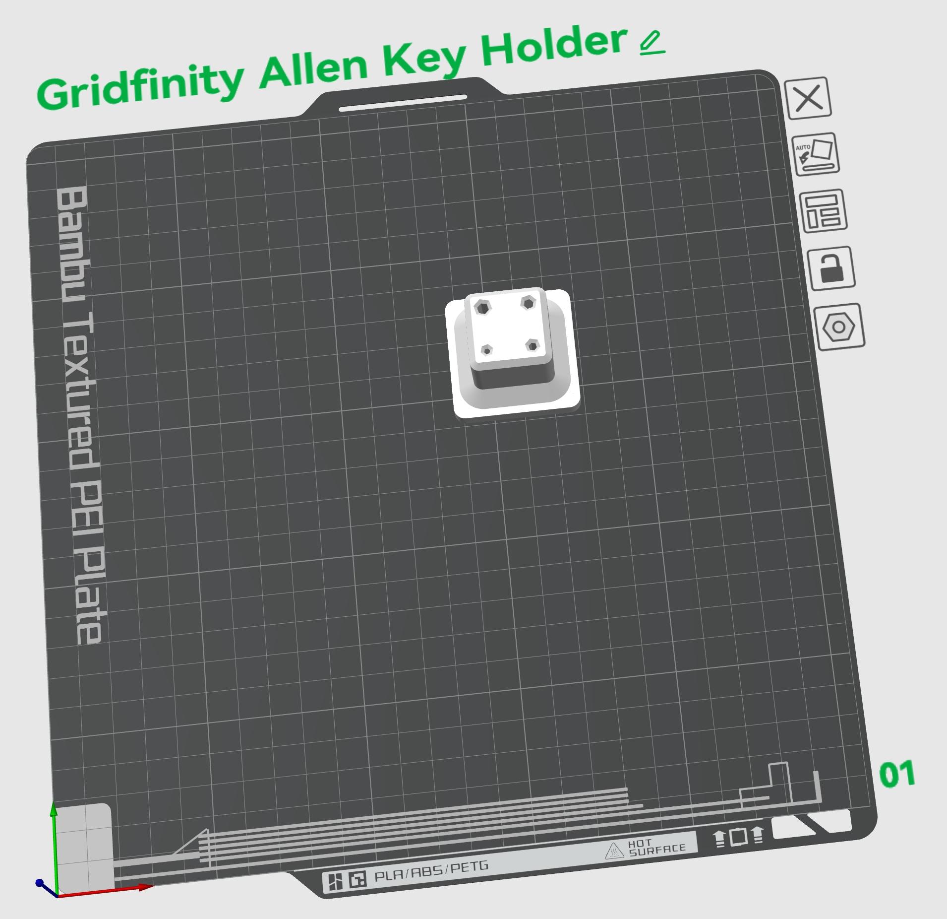 Gridfinity Allen Key Holder 3d model