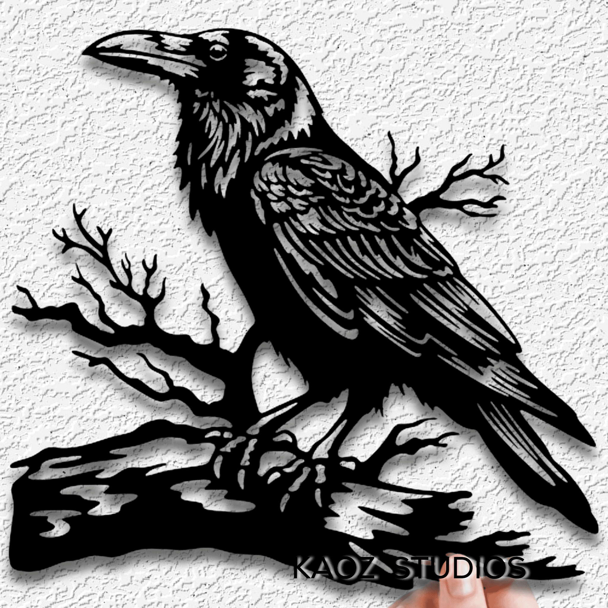 crow wall art raven wall decor halloween night decoration 3d model