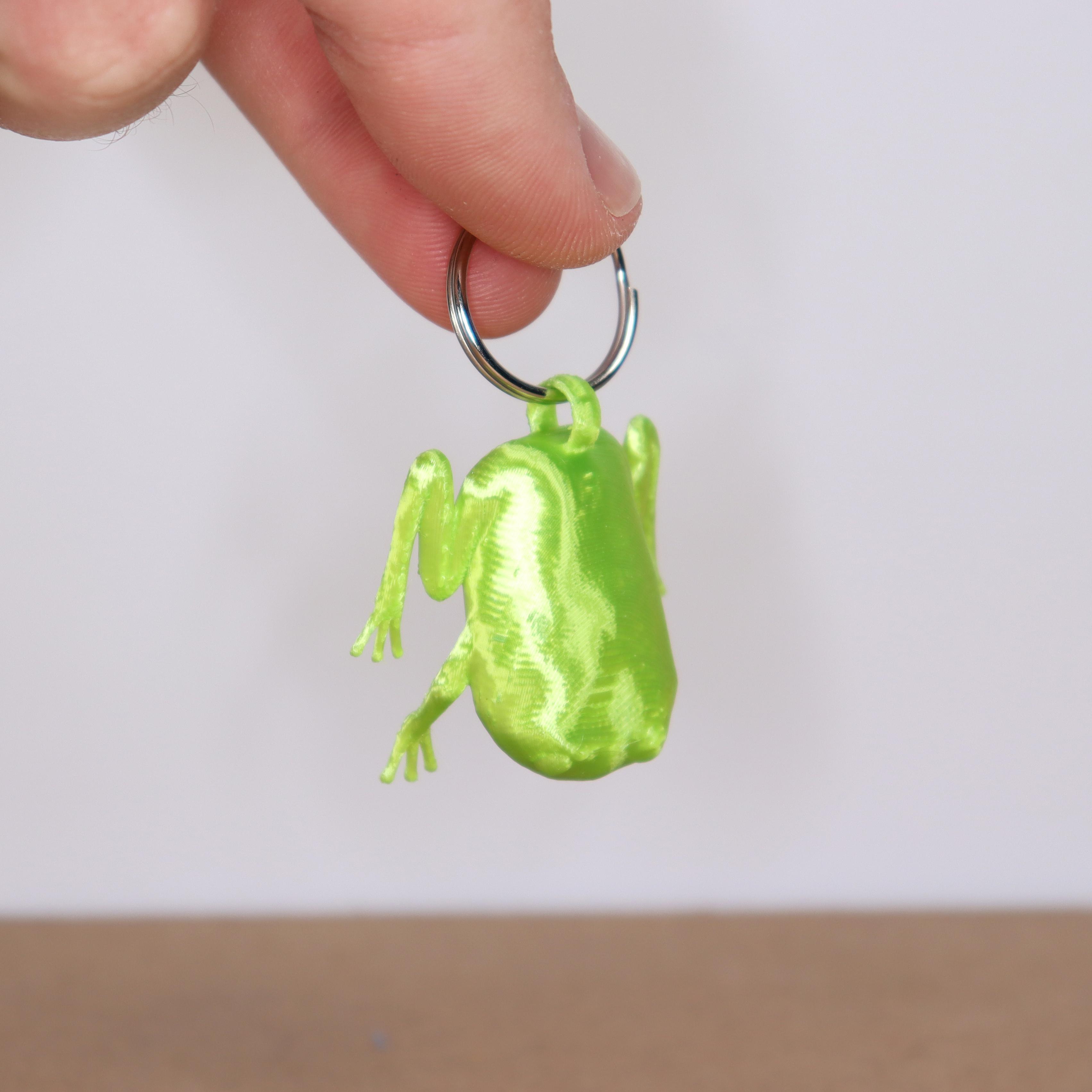 Green tree frog keychain 3d model