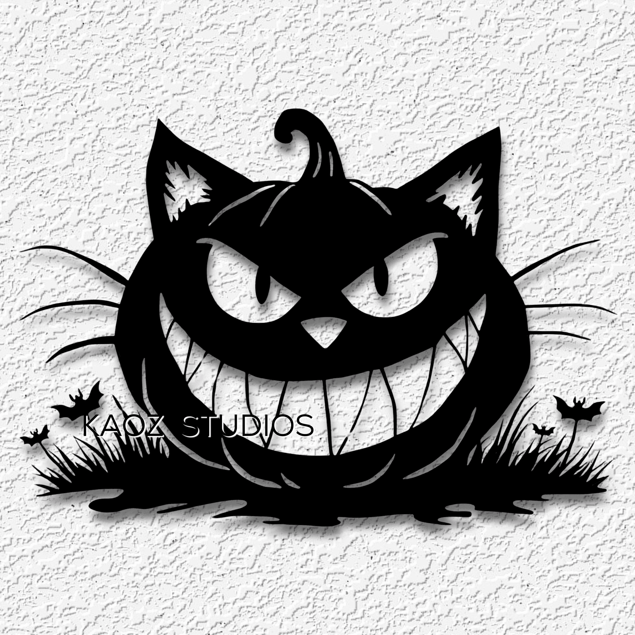 cheshire cat jackolantern alice in wonderland halloween decor 3d model