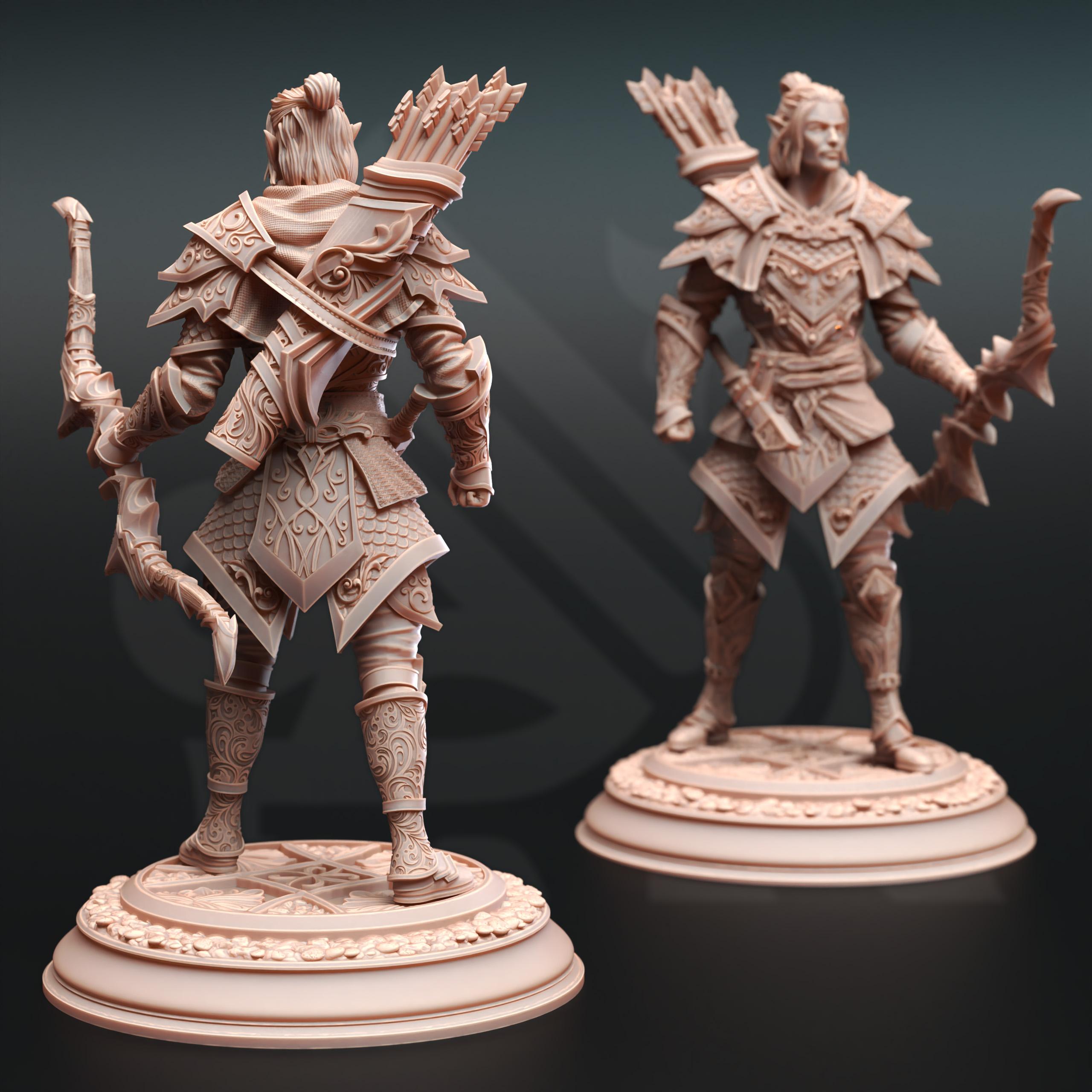 Elven Monster Hunter Ranger - Ervion ro Estel 3d model