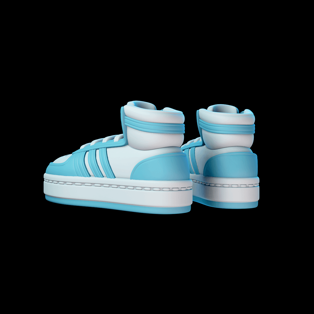 Stylized Adidas Hightops 3d model